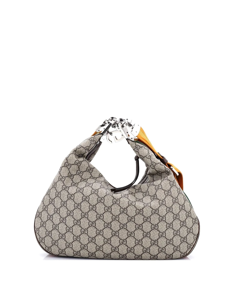 Pre-Owned Gucci Medium Attache Shoulder Bag Gg Coated Canvas