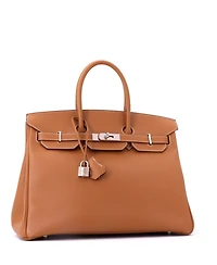 Pre-Owned HERMES Birkin 35 Handbag Brown Epsom with Palladium Hardware
