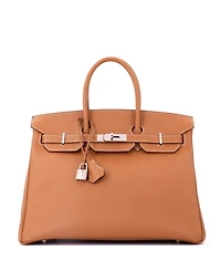 Pre-Owned HERMES Birkin 35 Handbag Brown Epsom with Palladium Hardware