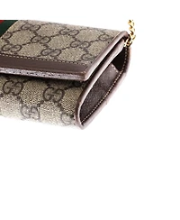 Pre-Owned Gucci Ophidia Chain Wallet Gg Coated Canvas