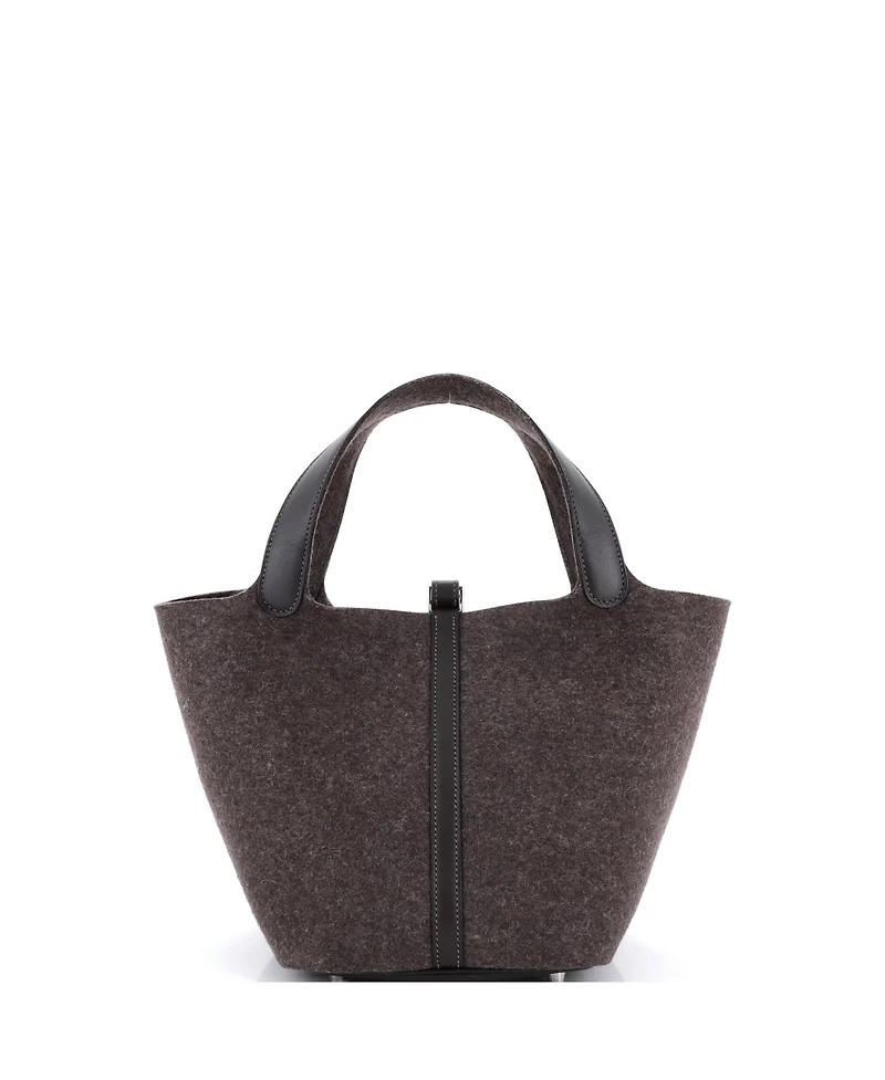 Pre-Owned HERMES Mm Picotin Lock Bag Felt with Leather
