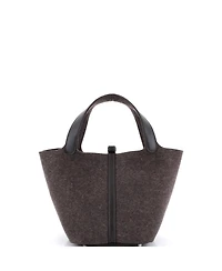 Pre-Owned HERMES Mm Picotin Lock Bag Felt with Leather