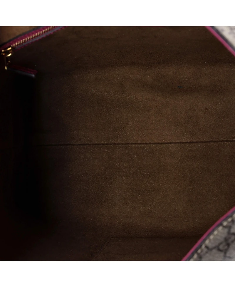 Pre-Owned Gucci Medium Signature Fold Over Tote Gg Coated Canvas with Leather