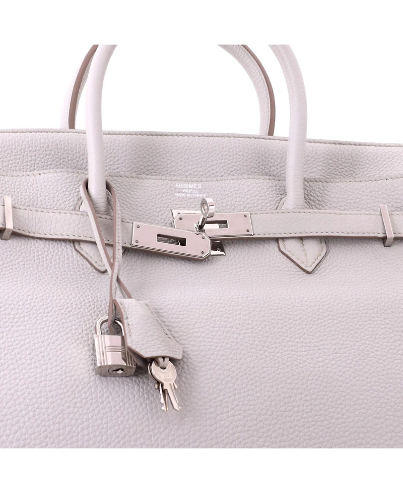 Pre-Owned HERMES Birkin 40 Handbag Grey Togo with Palladium Hardware