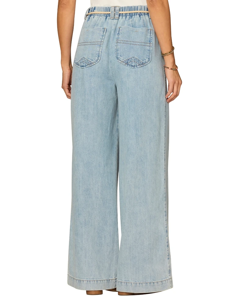 Democracy Women's Pleated Wide Leg Jeans