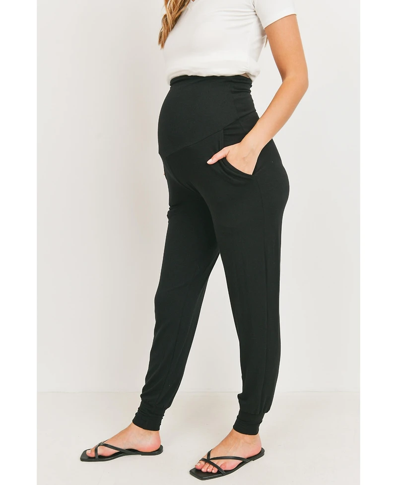 Hello Miz Maternity Over-the-Belly Pull-On Joggers With Side Pockets