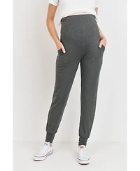 Hello Miz Maternity Over-the-Belly Pull-On Joggers With Side Pockets