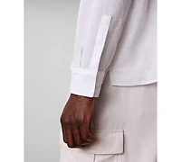 Calvin Klein Men's Solid Linen-Blend Shirt