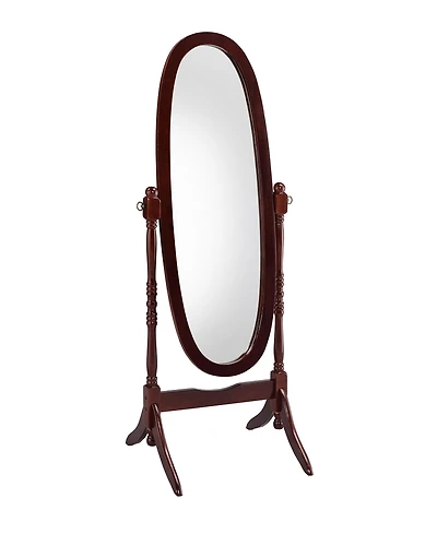 Busdays 59.25" Tall Standing Wooden Floor Mirror, Oval Shape