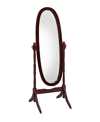 Busdays 59.25" Tall Standing Wooden Floor Mirror, Oval Shape
