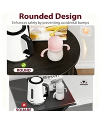 Yigii Small Round End Table 3 Tier Industrial Nightstand Side shelf Bedroom Living Room