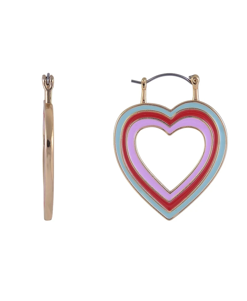Hallmark Enamel Heart Hoop Earrings