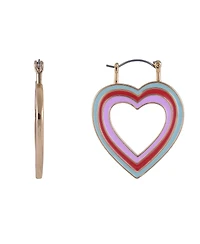 Hallmark Enamel Heart Hoop Earrings
