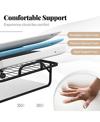 Gouun Twin Rollaway Guest Folding Bed with Memory Foam Mattress