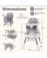 Sugift 16 in 1 Baby High Chair with Activity Center and Booster