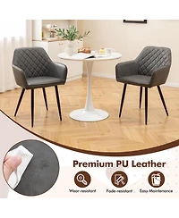 Sugift Leisure Dining Chairs Set of Two with Curved Backrest