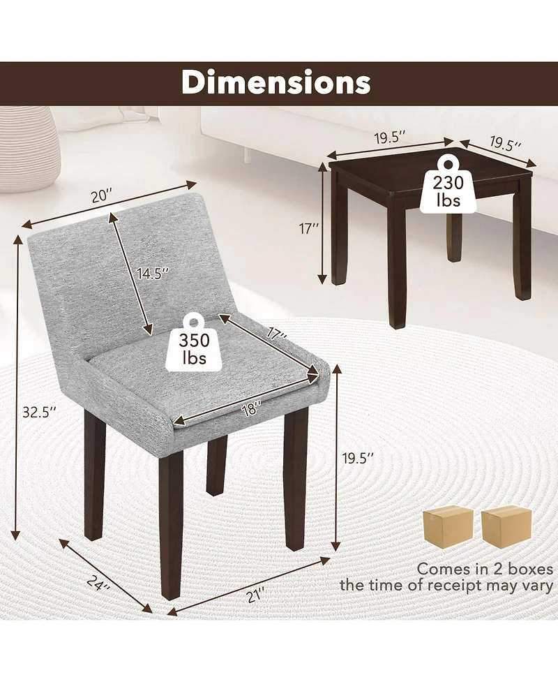Sugift Three Piece Accent Table and Chair Set for Living Room