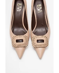 Prologue Shoes Women's Great Buckle Pointed Toe Pump