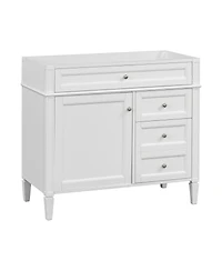 Sillysis 36 Inch Modern Bathroom Vanity without Top Sink, Soft Close Drawers and Adjustable Shelf for Small Spaces