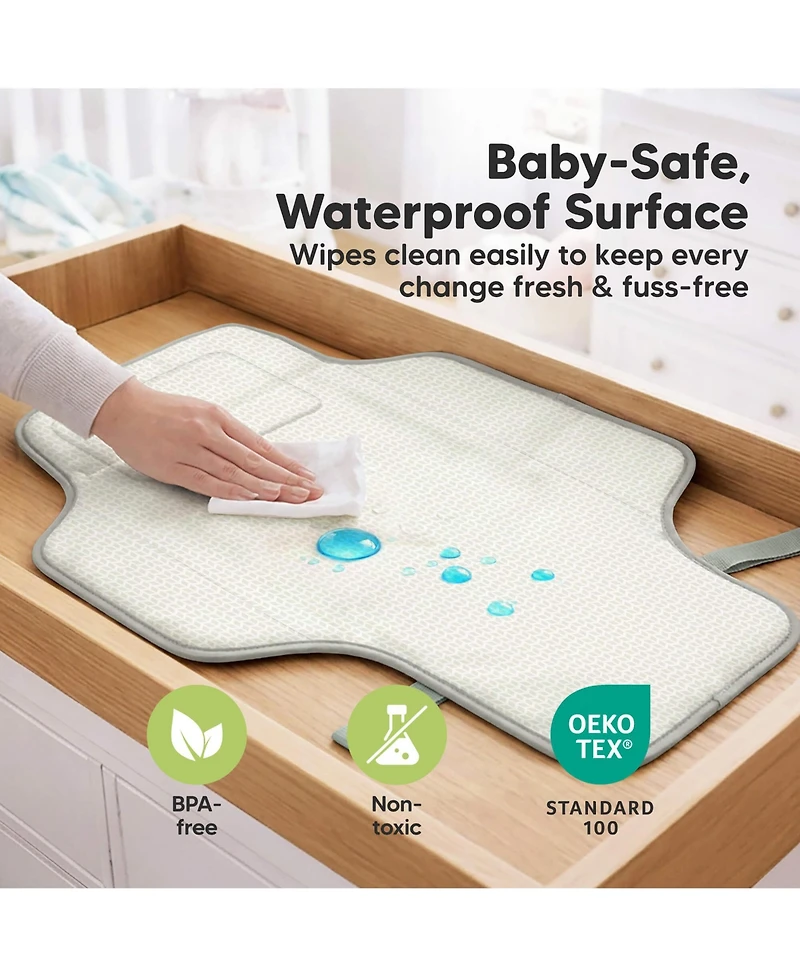 KeaBabies Flex Portable Changing Pad for Baby, Travel, Foldable Large Waterproof Baby Diaper Mat Bag