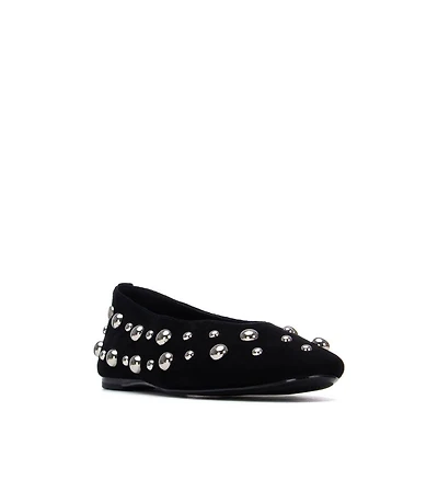 Xti Women's Suede Studded Ballet Flats