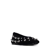 Xti Women's Suede Studded Ballet Flats
