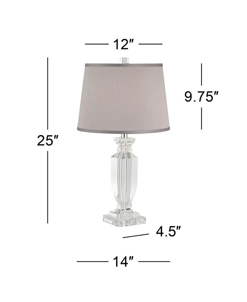 Vienna Full Spectrum Sherry 25" High Modern Table Lamps Set of 2 Clear Crystal Living Room Bedroom Bedside Nightstand House