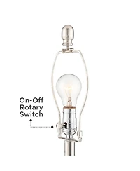 Regency Hill Luca Modern Table Lamps 25 1/2" High Set of 2 Twisted Glass with Usb Charging Port Drum Shade for Bedroom Living Room Desk