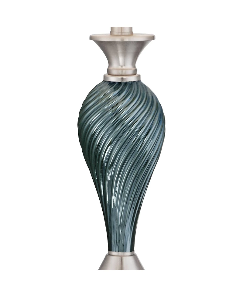 Regency Hill Arden 25" High Modern Table Lamps Set of 2 WiFi Smart Socket Glass Living Room Bedroom Bedside Nightstand