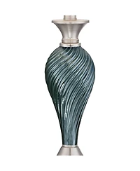 Regency Hill Arden 25" High Modern Table Lamps Set of 2 WiFi Smart Socket Glass Living Room Bedroom Bedside Nightstand