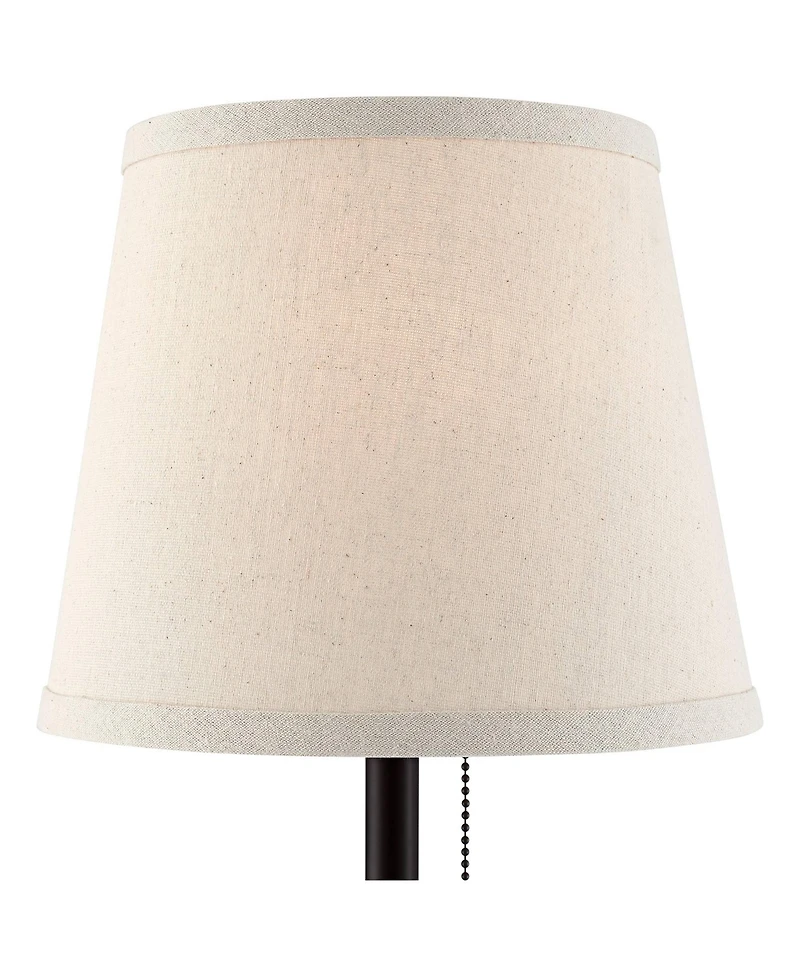 360 Lighting Flesner 20" High Modern Accent Table Lamps Set of 2 Usb Port Ac Power Outlet Pull Chain Bronze Metal Charging