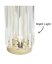 Regency Hill Rivera 27 3/4" Tall Traditional Table Lamps Set of 2 Led Night Lights Clear Glass Rod Living Room Bedroom