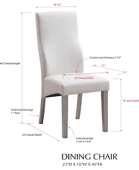 Kings Brand Furniture Set of 2 Parsons Dining Chairs Upholstered Seats, Ergonomic Curved Back