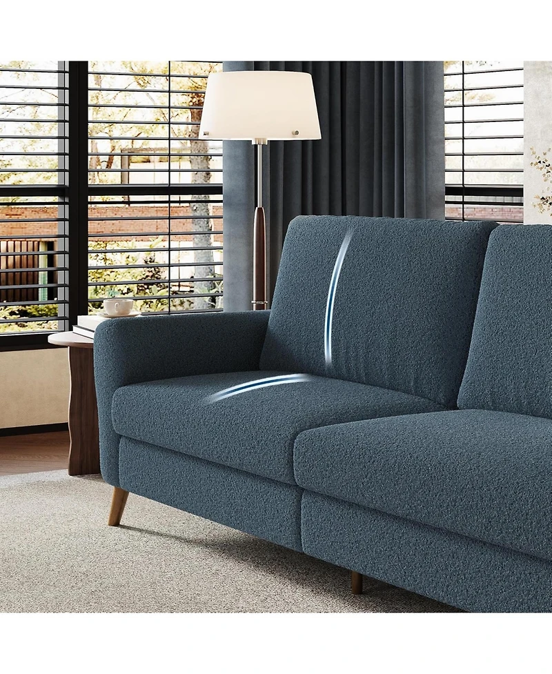 gaomon 84" Sofa Couch, Modern Boucle 3-Seater with Streamlined Armrests & Wood Legs
