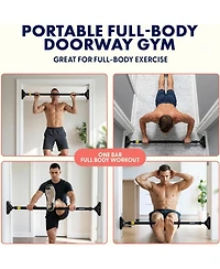 Squatz Adjustable Doorway Pull-Up Bar 45-55 inches with Anti-Slip Grip (SQDPB55BK)