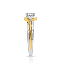 Diamond Two-Tone Promise Ring (1/6 ct. t.w.) Sterling Silver & 14k Yellow Gold-Plated