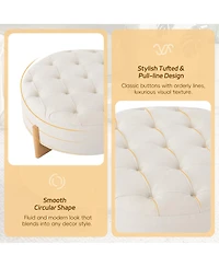 Rainsken 32" Round Tufted Ottoman