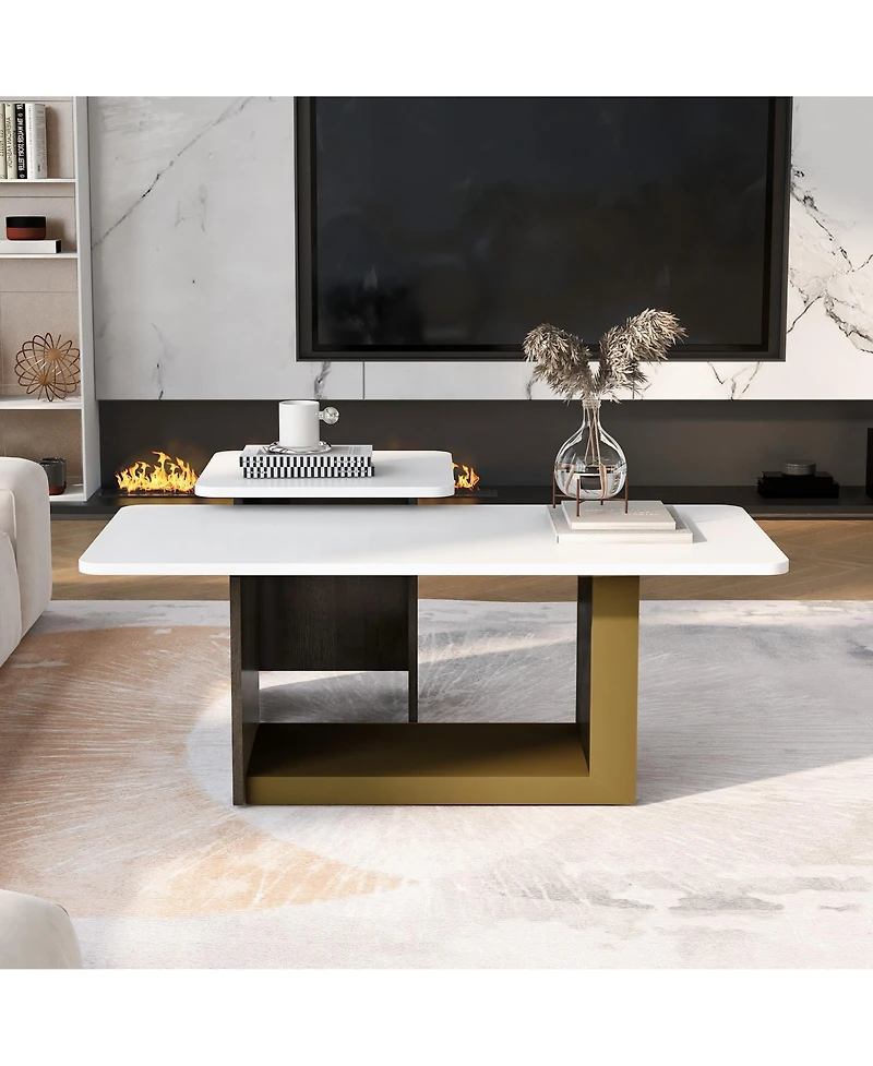 Rainsken Nesting Coffee Tables Set of 2, Small Square Coffee End Table