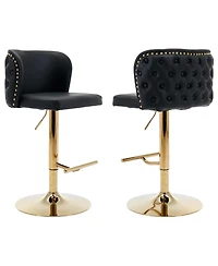Rainsken Barstools Set of 2 - Modern Pu Leather Bar Stools