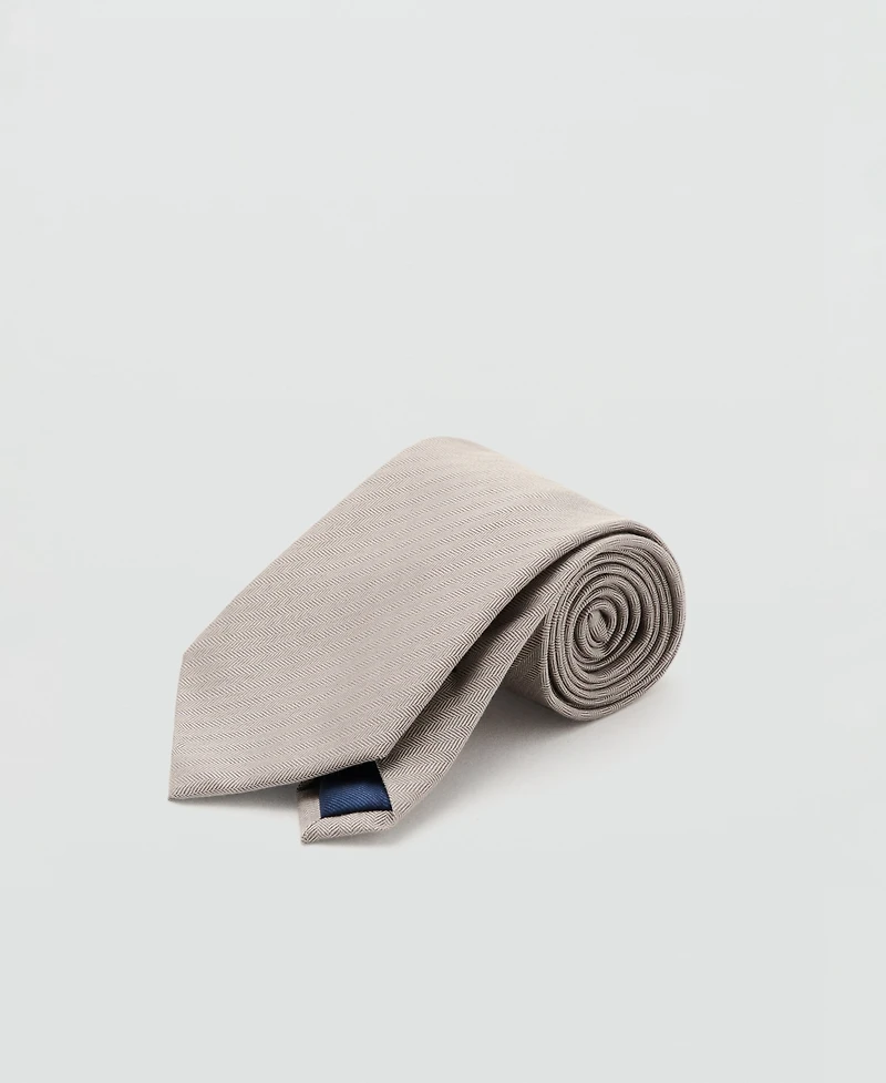 Mango Men's Microstructure Silk Blend Neck Tie