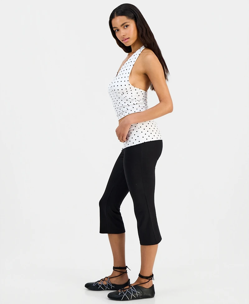 Just Polly Juniors' Fold-Over Capri Pants