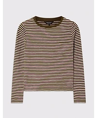 Whistles Women's Stripe Crew Neck Pocket Top