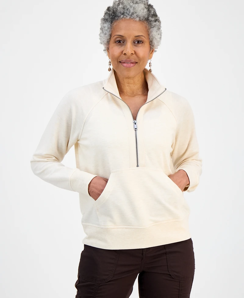 Style & Co Petite Luxsoft Fleece French Terry Half-Zip Sweatshirt, Macy's Exclusive