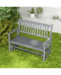 Gouun Poplar Wood Patio Glider Bench 2-Person with Slatted Seat