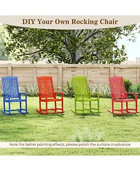 Gouun Solid Wood Porch Rocker Chair with Armrests