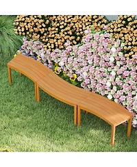 Gouun Acacia Wood Front Porch Bench Set of 3