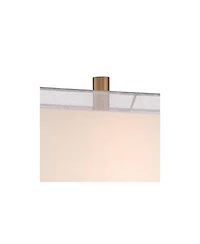 Vienna Full Spectrum Darcia Modern Table Lamp with White Riser Tall Crystal Sheer Outer Linen Inner Shade for Bedroom Living Room Bedside