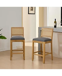 Rainsken Rattan Bar Stools Set of 2