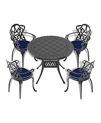 Clihome Cast Aluminum Patio Dining Table with Frame