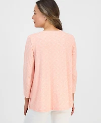 Style & Co Petite Pintuck Long-Sleeve Top, Macy's Exclusive